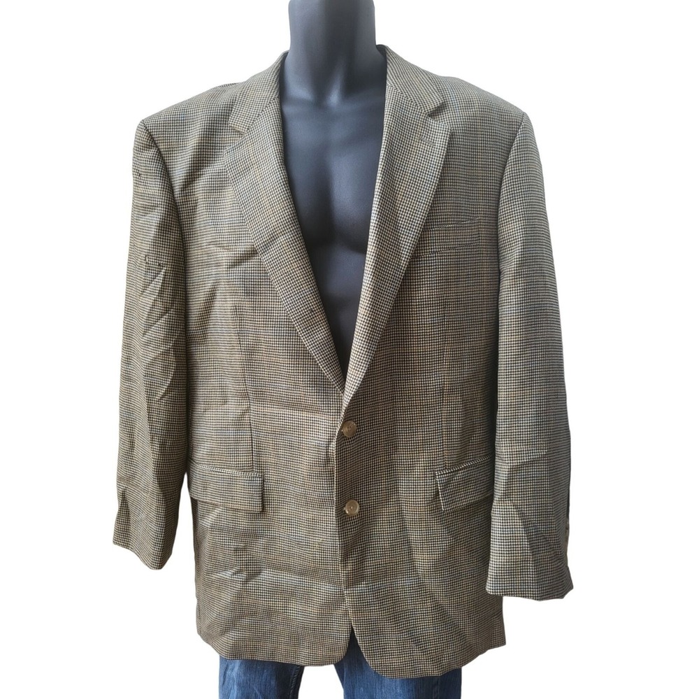 Lauren Ralph Lauren Sports Blazer Men Sz 46 L Wool 2 Button Herringbone Classic